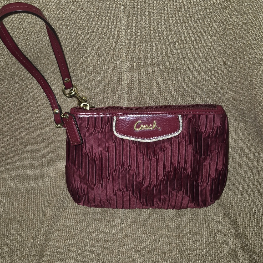 Coach Ashley Burgundy Wristlet NWOT